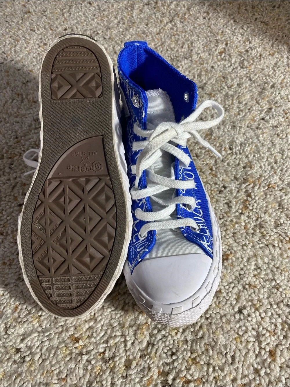 Converse Kids Blue High-Top Sneakers with White Accents